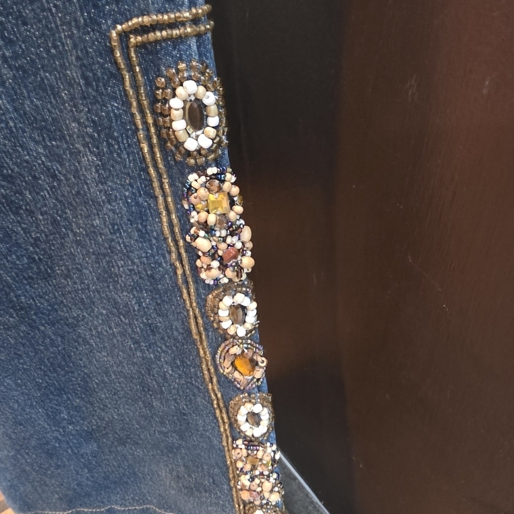 535 Haven Bleu Embellished Beaded Denim Set - Jacket & Pants - Picture 7 of 10